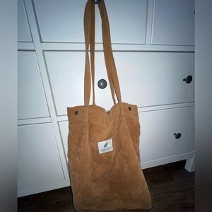 Brown corduroy Notebook Therapy tote bag